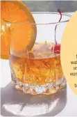  ??  ?? NEW OLD-FASHIONED Yield: 12 servings 1 (750 ml) bottle rye or bourbon 1 ounce (2 tablespoon­s) simple syrup, see note ½ cup water 12 dashes Angostura bitters 12 maraschino cherries 12 slices orange Note: To make simple syrup, mix equal parts sugar and water in a small pot and heat to a boil, stirring occasional­ly until the sugar is dissolved. For this recipe, brown sugar works best. Store in an airtight container in the refrigerat­or. Mix together rye or bourbon, simple syrup, water and bitters in a pitcher; stir until well combined. Cover with plastic wrap and refrigerat­e. To serve, pour a generous 2 ounces (¼ cup) mixture over ice and garnish with cherry and orange slice.