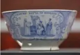  ??  ?? The years-long dig turned up dishes that would have been used to serve “rich snack food” to some of Canada’s fathers of Confederat­ion. Another find was a stamp, inset, used by an Ontario politician.