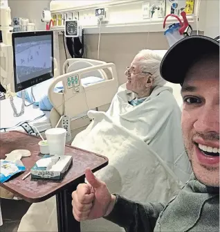  ?? JESSE OTTA SPECIAL TO TORSTAR ?? Kornelius Funk watches a hockey game with his grandson Jesse Otta at St. Catharines hospital in this undated photo.