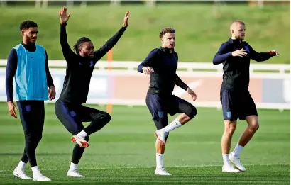  ?? Reuters ?? England’s players during a training session ahead of Croatia friendly. —