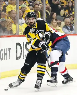 ?? GREGORY SHAMUS/ GETTY IMAGES ?? With Kris Letang sidelined by injury, the Pittsburgh Penguins went into the playoffs with Justin Schultz, above, headlining a mostly noname defence corps. Schultz himself was injured during Game 2 of the Eastern Conference final against the Ottawa...