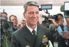  ?? AP ?? Some of Rear Adm. Ronny Jackson’s colleagues paint an unflatteri­ng picture of the VA nominee, saying he showed a volatile temper.