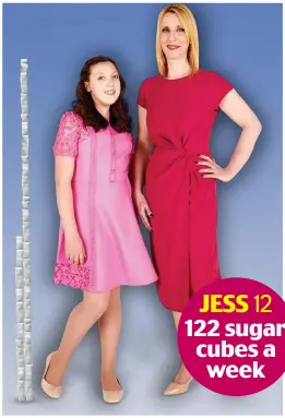  ??  ?? JESS 12 122 sugar cubes a week