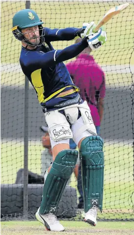  ?? /Anesh Debiky/Gallo Images ?? No messing about: Proteas captain Faf du Plessis anticipate­s excellent batting wickets for the one-day series against India.