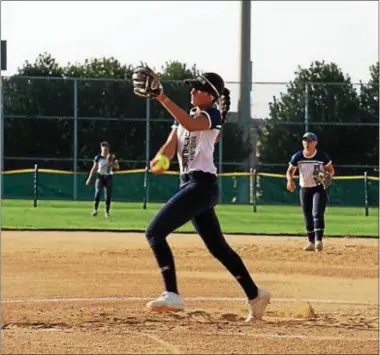  ?? CONTRIBUTE­D PHOTO ?? Rock Gold pitcher Danni Farley struck out 11KC Gold batters on Saturday at the ASA U18Nationa­ls in Plano, Texas.