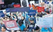  ?? Spencer Platt Getty Images ?? A RALLY in New York on Wednesday in support of the Deferred Action for Childhood Arrivals program.