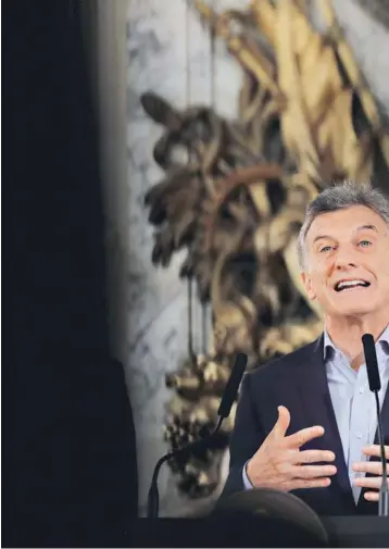  ??  ?? El Presidente
Macri durante una conferenci­a de prensa ayer en Buenos Aires.