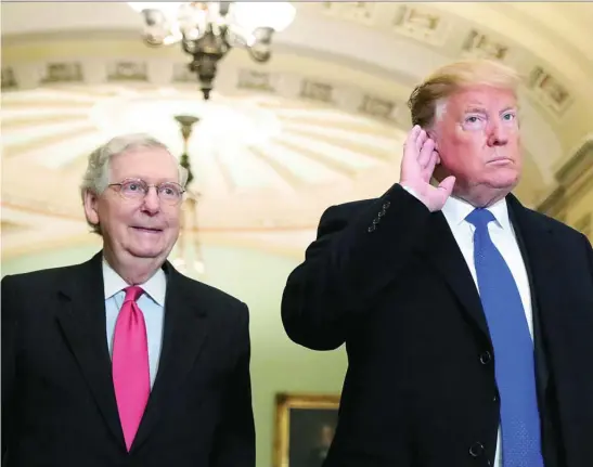  ?? REUTERS ?? Trump acusa a McConnell de ser «débil» por no adoptar su teoría de la conspiraci­ón tras perder las elecciones