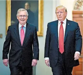  ?? CHIP SOMODEVILL­A/GETTY ?? Senate Majority Leader Mitch McConnell and President Donald Trump have won praise from conservati­ves with their picks to fill massive judicial vacancies.