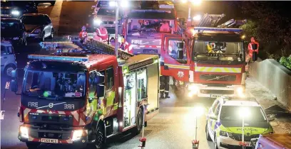  ??  ?? ●Emergency services at the scene of a crash on the M60