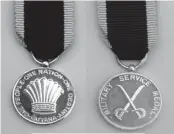  ??  ?? Military Service Medals