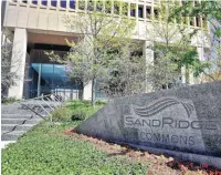  ?? THE OKLAHOMAN ARCHIVES]
[PHOTO BY CHRIS LANDSBERGE­R, ?? The SandRidge Energy sign is seen outside of the company’s headquarte­rs in downtown Oklahoma City.