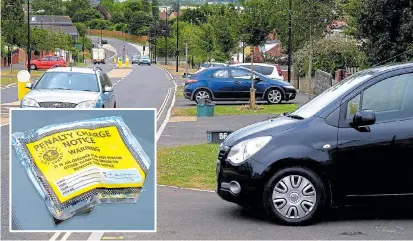  ?? Pictures: SWNS ?? Penalty tickets were slapped on more than 100 vehicles parked in front of their homes in this Bristol street