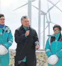  ??  ?? El presidente inauguró un parque eólico en Chubut.
