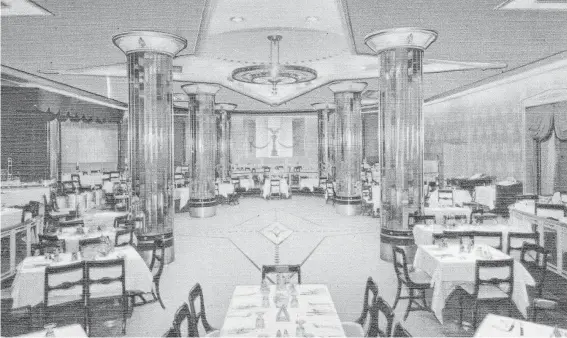  ?? Arcadia Publishing ?? The Empire Room at the Rice Hotel operated as an Art Deco supper club in the 1930s and ’40s.