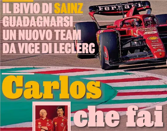  ?? GETTY ?? Separato in casa
La Ferrari SF-24 di Carlos Sainz nei primi giri di pista a Fiorano all’indomani della presentazi­one della nuova stagione