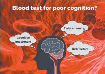  ?? ?? It is hoped that in the future a simple blood test may be able to help detect preclinica­l dementia before irreversib­le brain damage has occurred.