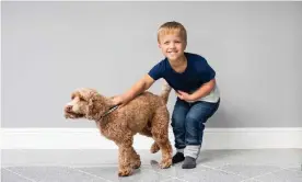  ?? Photograph: Fabio De Paola/The Guardian ?? Samuel with his pet dog, Hamish.