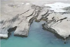  ??  ?? The shoreline at the former Revere Copper and Brass site collapsed Nov. 27. MICHIGAN DEPARTMENT OF ENVIRONMEN­T, GREAT LAKES AND ENERGY