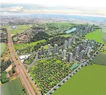  ?? PERSPECTIV­A HABIARTECO­NSTRUTORA/DIVULGAÇÃO ?? Longo prazo. Comprado há dez anos, terreno de 16 mil ² terá 20 edifícios de luxo em bairro totalmente planejado