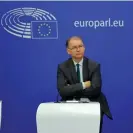  ?? ?? Philippe Lamberts at an EU parliament briefing on Tuesday. Photograph: Ronald Wittek/EPA