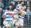  ?? ?? POINT MADE: QPR’s Michael Frey, right, celebrates his equaliser