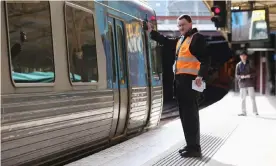  ?? Photograph: Michael Dodge/Getty Images ?? Google Maps will display live passenger data from Victoria’s RideSpace scheme, which determines how close to Covid-safe capacity transport services are.