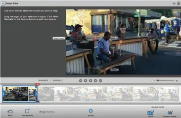  ??  ?? The Smart Trim interface lets you choose presets that will select areas from your video to cut.