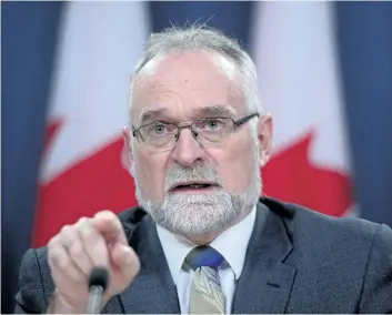  ?? SEAN KILPATRICK/ THE CANADIAN PRESS ?? Auditor General Michael Ferguson holds a press conference at the National Press Theatre in Ottawa on Tuesday.