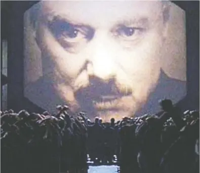  ?? NORSTAR RELEASING HANDOUT ?? A still from the film adaptation of the celebrated George Orwell fictional work 1984. In Orwell's dystopian world, degradatio­n of language was intended to render independen­t thought impossible by “about 2050.”