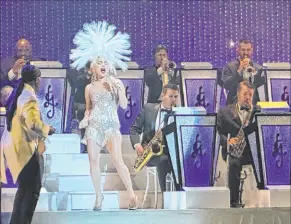  ?? John Katsilomet­es Las Vegas Review-journal @Johnnykats ?? Lady Gaga is shown at the return of “Jazz + Piano” at Dolby Live at Park MGM last August. She will be back at Dolby Live in June and July.