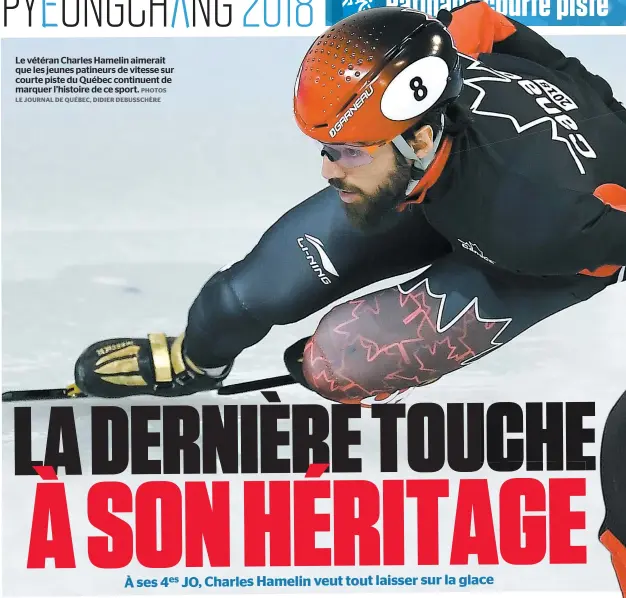  ?? PHOTOS LE JOURNAL DE QUÉBEC, DIDIER DEBUSSCHÈR­E ?? Le vétéran Charles Hamelin aimerait que les jeunes patineurs de vitesse sur courte piste du Québec continuent de marquer l’histoire de ce sport.