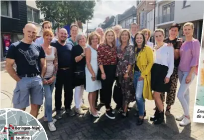  ?? FOTO ZB ?? De handelaars van Beringen-centrum zijn een stuk optimistis­cher dan de cafébazen. Een voorbeeldv­an één van de vlaggen.