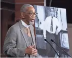  ?? J. SCOTT APPLEWHITE/ AP FILE ?? Rep. Bobby Rush, D-Ill., says a dozen Chicago police officers were in his office, popping “my popcorn, in my microwave, while looters were tearing apart businesses,” on June 1.