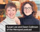  ??  ?? Susan Lee and Dawn Collinson of the Menopod podcast