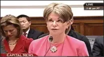  ??  ?? Conway-Welch testifies at a 2008 hearing in Washington, D.C., on healthcare organizati­ons’ preparedne­ss for largescale disasters. She’s been a frequent speaker at the state and national levels.