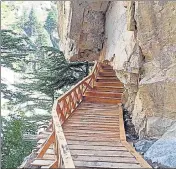  ?? PHOTO COURTESY/VAIBHAV SINGH ?? A view of over 150-year-old Gartang Gali wooden bridge in Nelong Valley in Uttarkashi .
