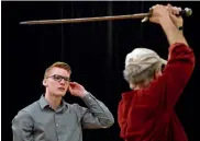  ?? — AP ?? A man, 17, plays learns handling a sword for a scene in Shakespear­e’s Macbeth, in Massachuse­tts.