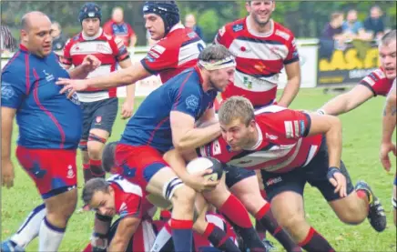  ??  ?? Maidstone drive for the line against CS Rugby