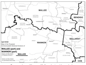  ??  ?? Proposed new Wannon-mallee electoral boundaries
