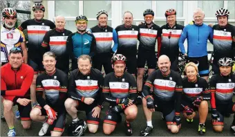  ??  ?? The Chain Gang from Tralee, about to join The Tour De Ballyfinna­ne cycle in aid of Ballyfinna­ne National School.