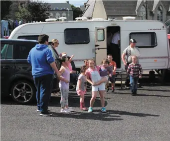  ??  ?? Members of the McGinley family at Connaughto­n Road Carpark earlier this month.