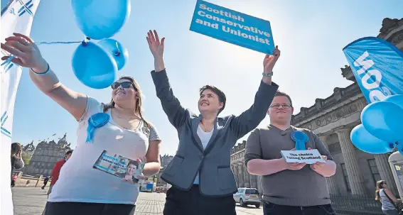  ??  ?? WORKING HARD: Could the interventi­on in the Scottish political scene of outside groups detract from the work of the likes of Scottish Conservati­ve leader Ruth Davidson? Picture: Getty Images