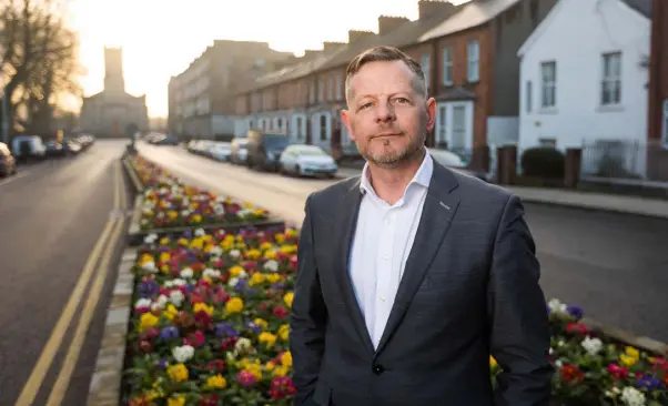  ??  ?? HOME THOUGHTS: John Moran, chair of the Land Developmen­t Agency, in Limerick, where he developed his new vision of urban life. Photo: Oisin McHugh True Media