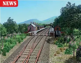  ?? BFRHT ?? The proposed new station serving Trawsfynyd­d and its 1180- acre man- made lake.