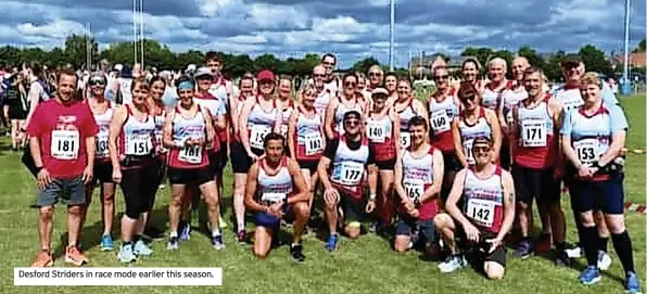  ?? ?? Desford Striders in race mode earlier this season.