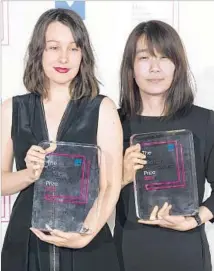  ?? Jeff Spicer Getty Images ?? SOUTH KOREAN author Han Kang and English translator Deborah Smith won the Man Booker Internatio­nal Prize.