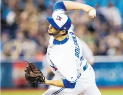  ?? MARK BLINCH / THE CANADIAN PRESS ?? Toronto starter Mike Bolsinger was roughed up for five earned runs and eight hits in a short outing Monday.