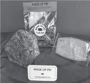  ?? CONTRIBUTE­D ?? Mask Up P.E.I. is a small business in Ellerslie that makes and distribute­s three-ply masks in P.E.I. and has sent orders to Ontario, Quebec, Alberta and the United States.