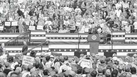  ?? MIKE MCCARN/AP ?? Oklahoma said anyone who attends a large event should get tested afterward. Above, President Trump at a March 2 rally.